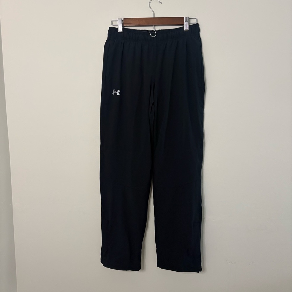 Under Armour Youth XL Or Womens Small Black Windpants Lined Ankle Zip